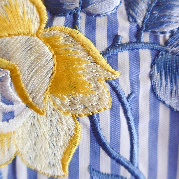 NWT Miss Bluemarine Girls 12 Shell with Yellow Rose Embroidery - Picture 4 of 16